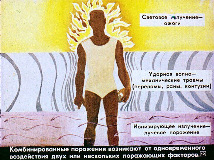 Первая медицинская помощь при радиационных и комбинированных поражениях. Диафильм СССР 1981