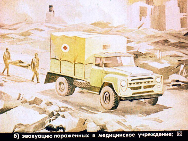 Первая медицинская помощь при радиационных и комбинированных поражениях. Диафильм СССР 1981