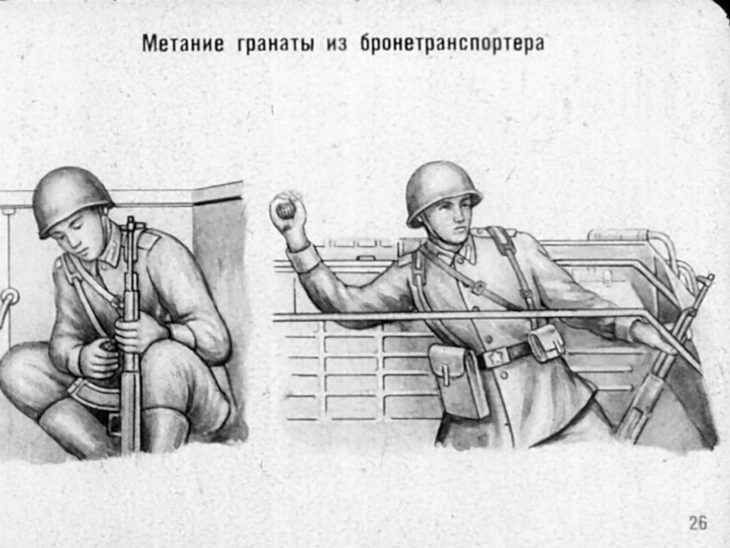 Ручные гранаты и приемы их метания. Советский диафильм 1973 года