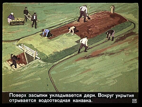 Укрытие от радиации. Советский диафильм
