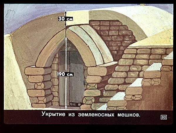 Укрытие от радиации. Советский диафильм