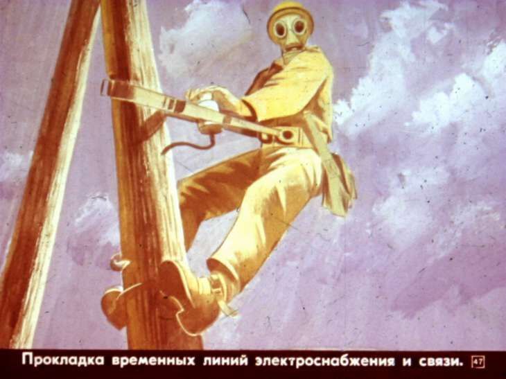 Умей действовать в очаге поражения. Диафильм СССР 1982 года