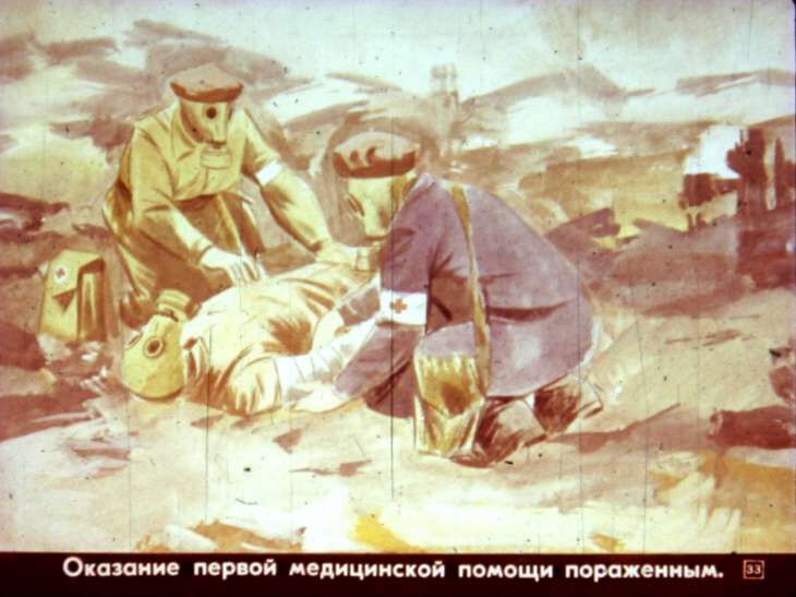 Умей действовать в очаге поражения. Диафильм СССР 1982 года